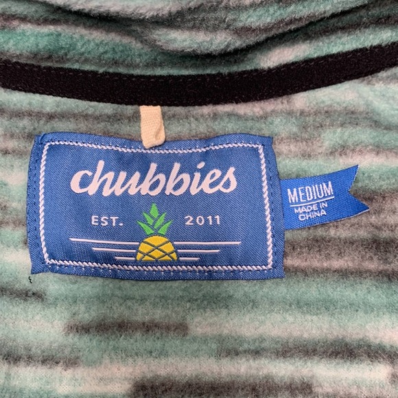 Chubbies Mens Fleece Pullover Quarter Zip Jacket Sweatshirt Pocket Medium - Picture 5 of 11